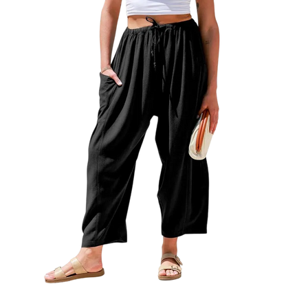 Womens Linen Wide Leg Pants