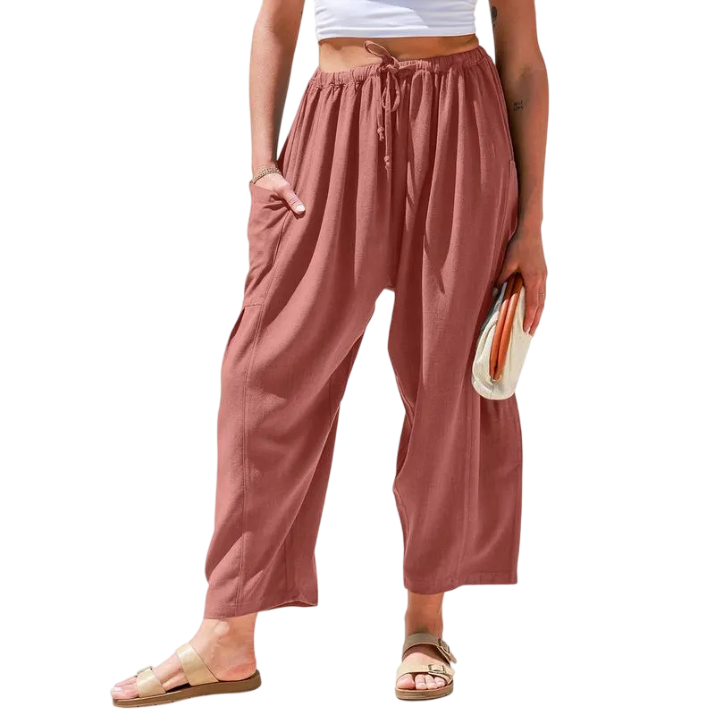 Womens Linen Wide Leg Pants