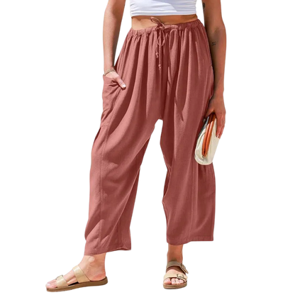 Womens Linen Wide Leg Pants