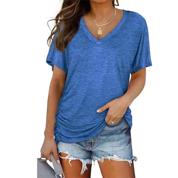 💖Womens Short Sleeve V Neck Dolman Tops