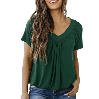 ✨Women's Casual Short Sleeve V Neck Basic T-shirts