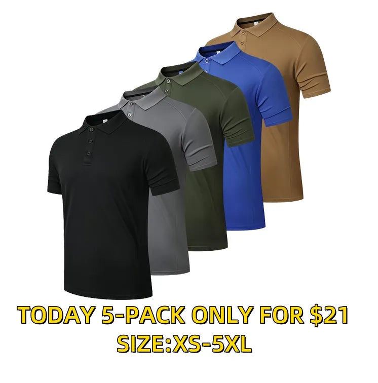 Men's Quick Dry Polo Shirts –  Moisture Wicking Workout Tops