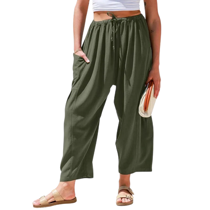Womens Linen Wide Leg Pants
