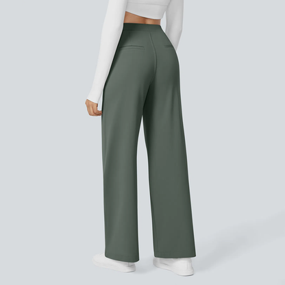 Flex High Waisted Pocket Straight Leg Work Pants