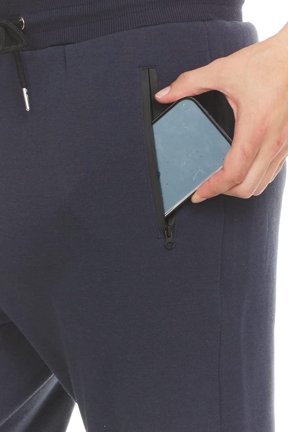 Men's 3 Pack Fleece Active Athletic Jogger Sweatpants with Drawstring