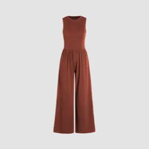 Soft & Stretchy Sleeveless Wide Leg Jumpsuit with Pockets