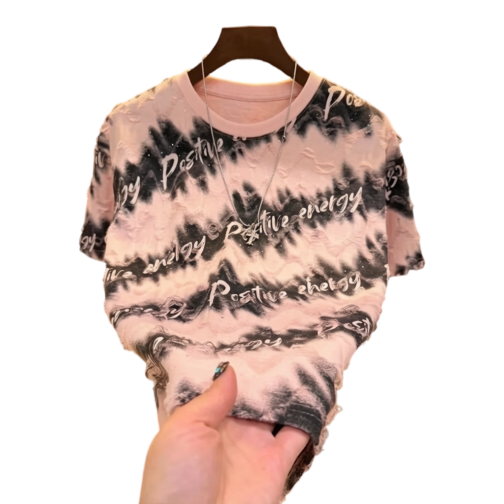 2026 Summer New Short-Sleeve Starry Sky Hollow-Out Design Fashion T-Shirt