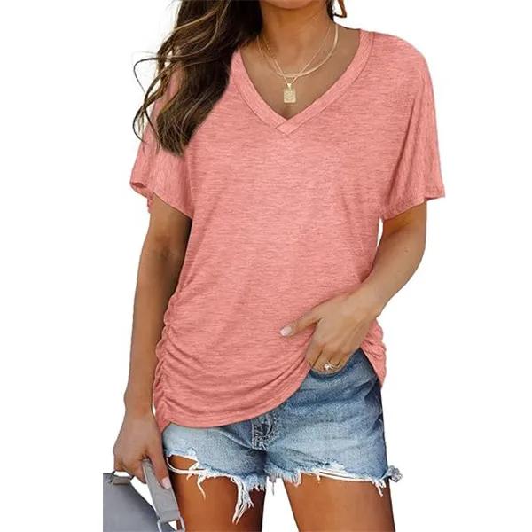 💖Womens Short Sleeve V Neck Dolman Tops