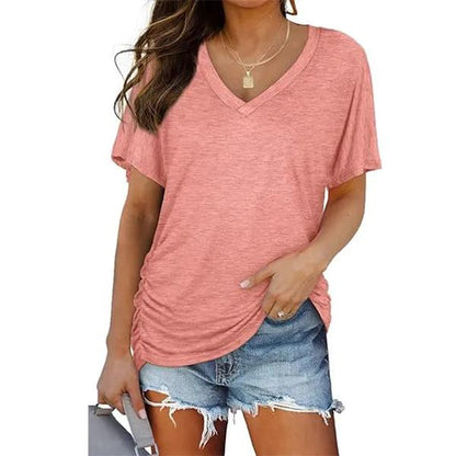 💖Womens Short Sleeve V Neck Dolman Tops