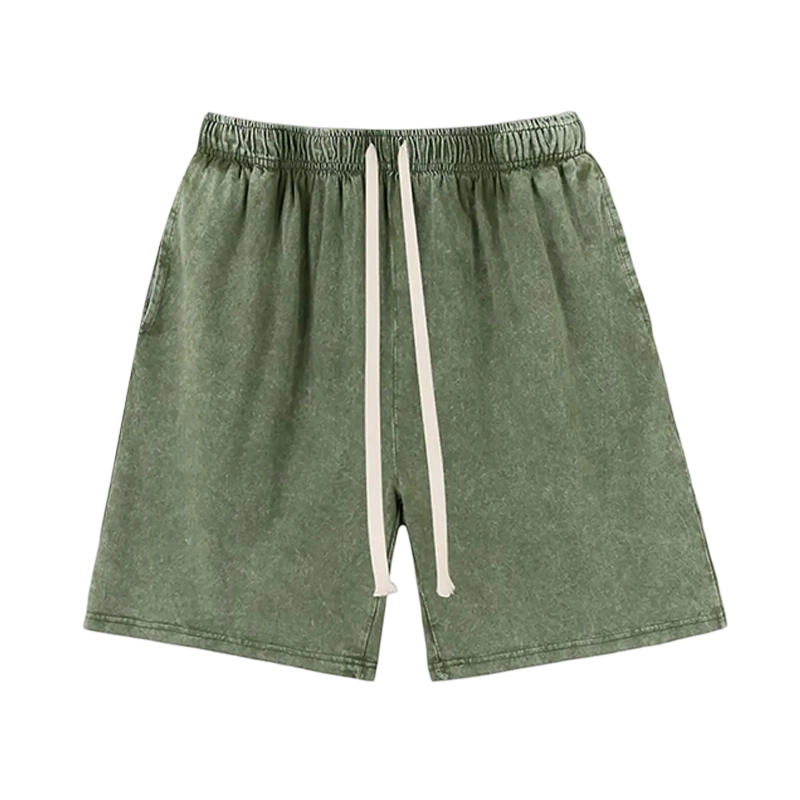 Unisex athletic shorts, pure cotton athletic shorts, vintage acid washed finish