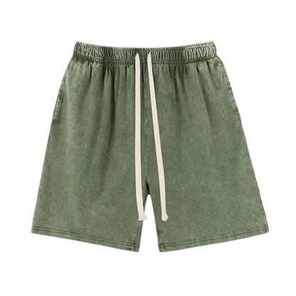 Unisex athletic shorts, pure cotton athletic shorts, vintage acid washed finish