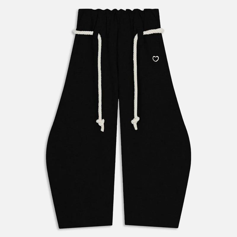 「90%OFF only today」 Baggy Wide Leg Pants for Women Casual Elastic Waist Lantern Trouser Sweatpants Womenswear Everyday Comfortable Nautical Rope Drawstring Unisex Fit 155-185cm