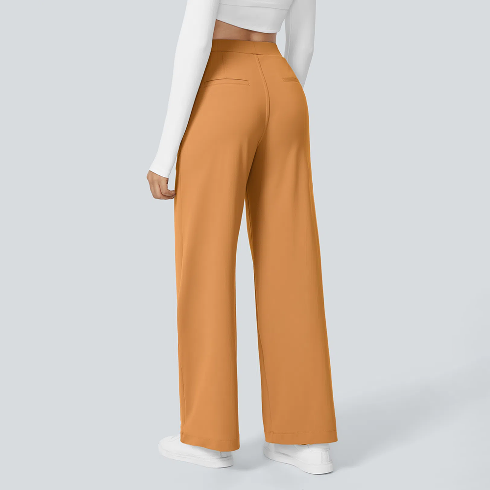 Flex High Waisted Pocket Straight Leg Work Pants
