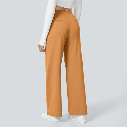 Flex High Waisted Pocket Straight Leg Work Pants