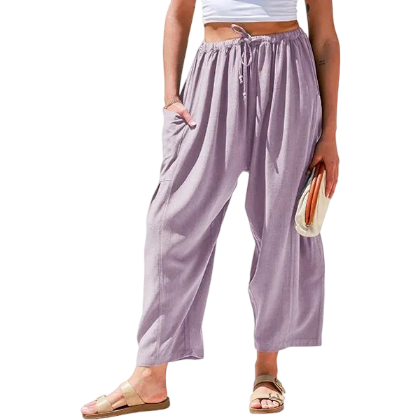 Womens Linen Wide Leg Pants