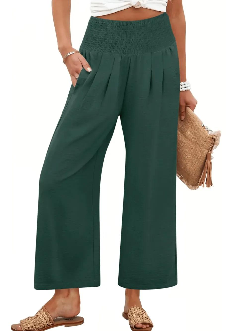 🔥FINAL SALE⚡Women's Smocked Waist Wide Leg Palazzo Pants