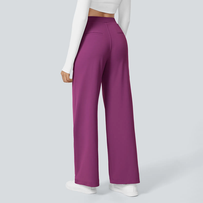 Flex High Waisted Pocket Straight Leg Work Pants
