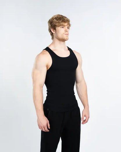 Men's Tank Top Scoop Neck Knit Gym Workout Muscle Tank Undershirt Sleeveless Shirts